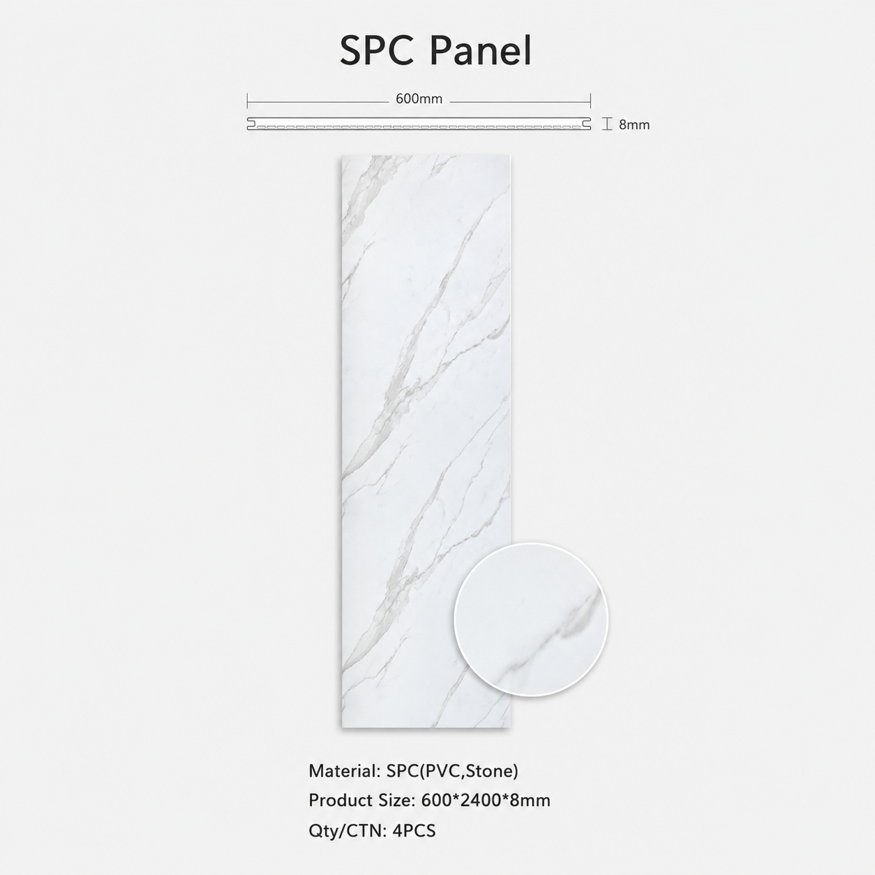 White Marble Wall Board - 240cm | Premium Marble Effect PVC Wall Cladding