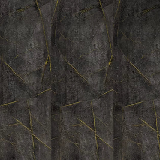 Close-up texture panel of black marble PVC wall cladding featuring dramatic golden veins and a matte stone finish for modern interior walls.