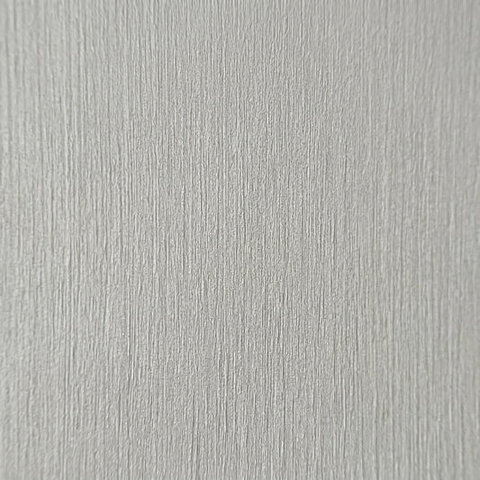 High-resolution macro zoom demonstrating the realistic architectural wood grain texture on the decorative finish of a grey premium SPC wall board.