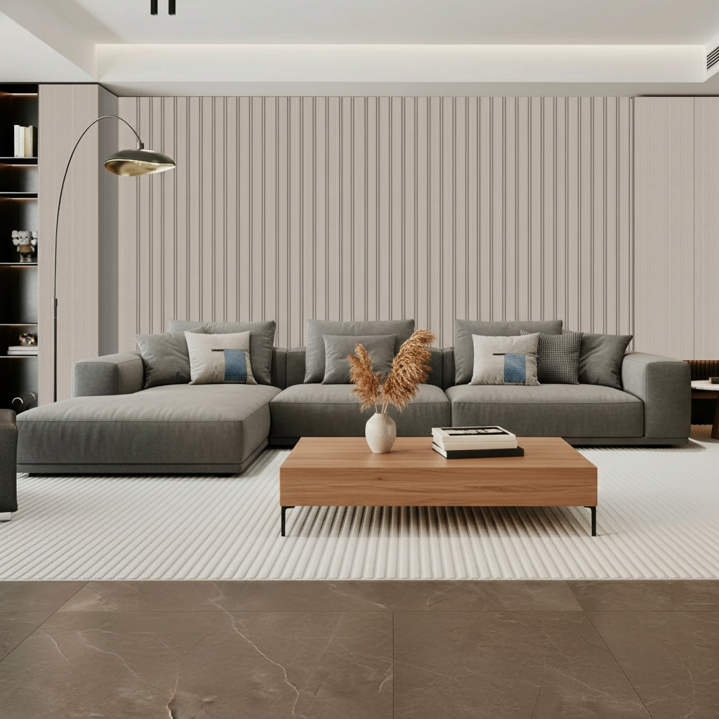 Light Grey PVC Wall Panel - 240cm (1 pack / 8pcs)