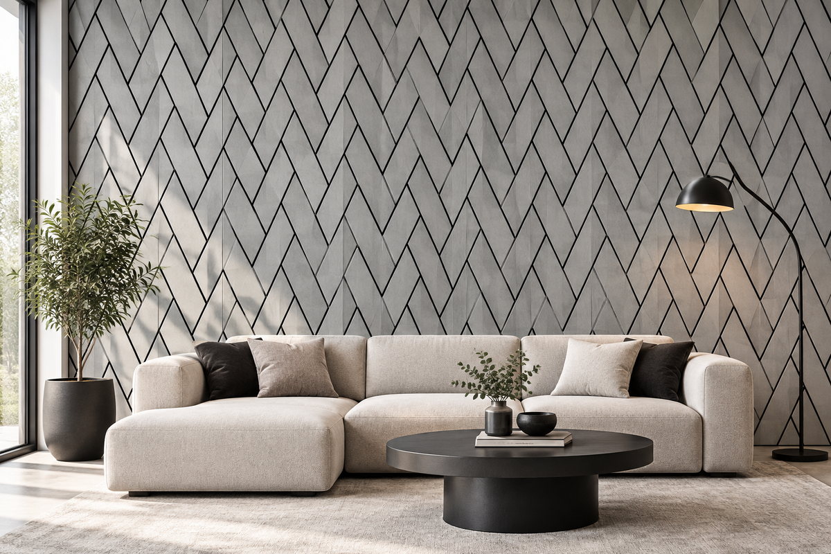 Grey blocks wall panels