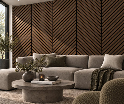 Heritage Chevron Acoustic Wall Panels - Multiple Colour Options
