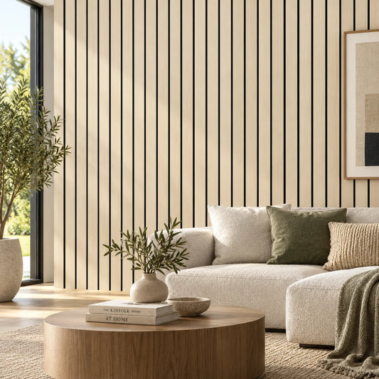 Grand Wide Slat Acoustic Wall Panels- 5cm Wide - Multiple Colour Options
