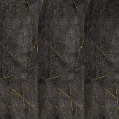 Close-up texture panel of black marble PVC wall cladding featuring dramatic golden veins and a matte stone finish for modern interior walls.