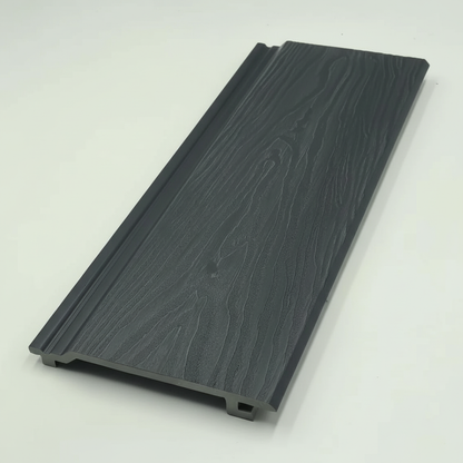 Midnight Black WPC cladding texture showing the premium matte finish and weatherproofing.