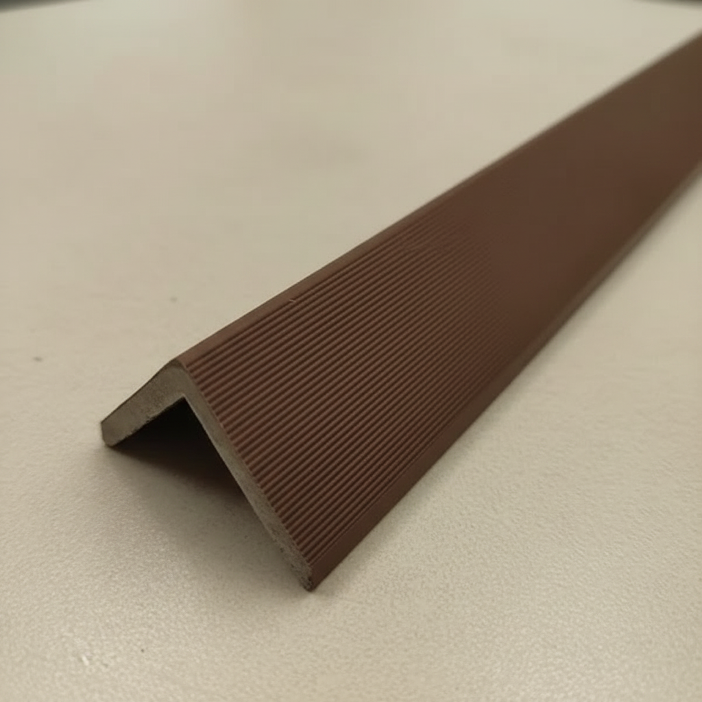 A close-up of the Light Brown L-shaped corner trim profile, designed for protecting and finishing wall panel corners.