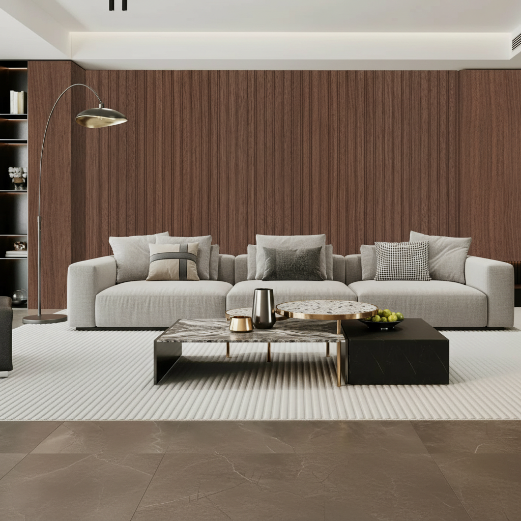Walnut PVC Wall Panel - 240cm (1 pack / 8pcs)