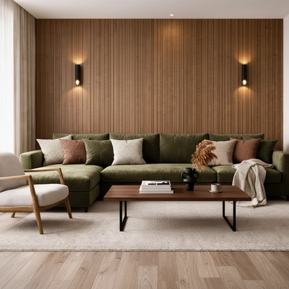 Walnut PVC Wall Panel - 240cm (1 pack / 8pcs)