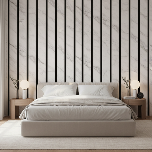 white-marble-acoustic-slat-wall-panel-modern-bedroom-feature-wall